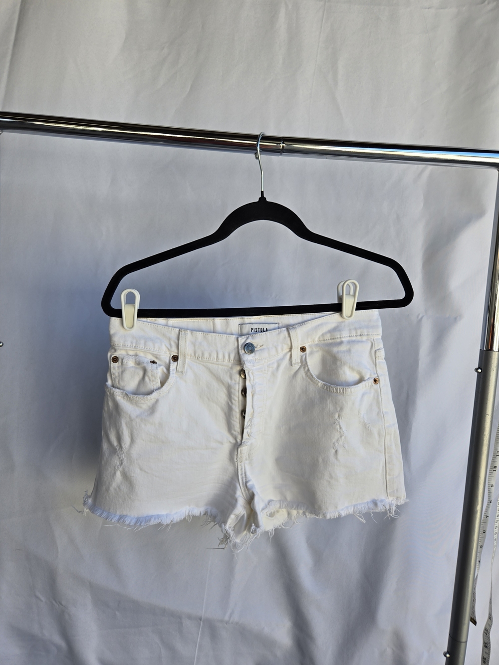 Pistola White Denim Cutoff Shorts